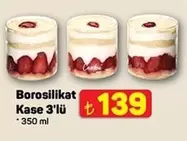 Borosilikat Kase 3'lü