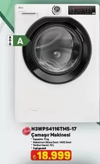 H3WPS4116TM5-17 Çamaşır Makinesi