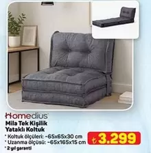 Mila Tek Kişilik Yataklı Koltuk