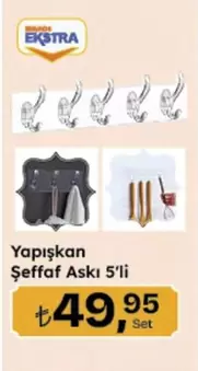 Yapışkan Şeffaf Askı 5'li