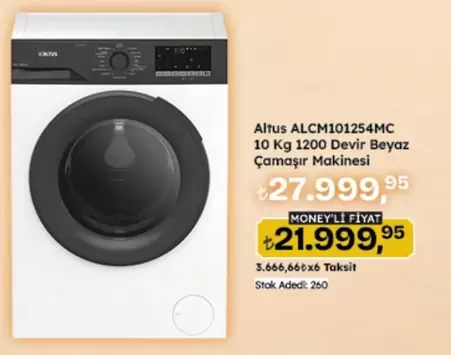 Beyaz - ALCM101254MC 10 Kg 1200 Devir  Çamaşır Makinesi