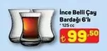 İnce Belli Çay Bardağı 6'lı