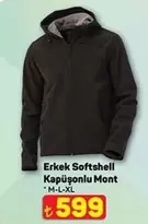 Erkek Softshell Kapüşonlu Mont