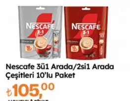Nescafe 3ü1 Arada/2si1 Arada Çeşitleri 10'lu Paket