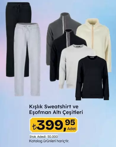 Kışlık Sweatshirt ve Eşofman Altı