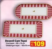 Desenli Cam Tepsi