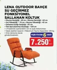 LENA OUTDOOR BAHÇE SU GEÇİRMEZ FONKSİYONEL SALLANAN KOLTUK