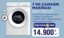 Inverter - 7 KG ÇAMAŞIR MAKİNASI KEY 712 CM