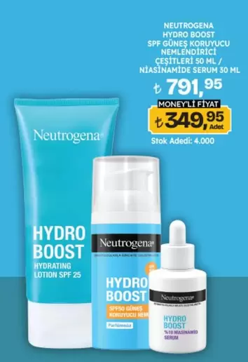 Neutrogena - HYDRO BOOST SPF GÜNES KORUYUCU NEMLENDIRICI ÇEŞITLERI