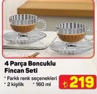 4 Parça Boncuklu Fincan Seti