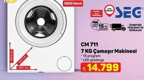 CM 711 7 KG Çamaşır Makinesi