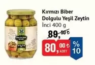 İnci - Kırmızı Biber Dolgulu Yeşil Zeytin