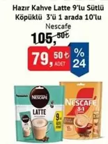 Hazır Kahve Latte 9'lu Sütlü Köpüklü 3'ü 1 arada 10'lu