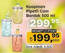 Pipetli Cam Bardak 500 ml