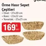 Örme Hasır Sepet Çeşitleri