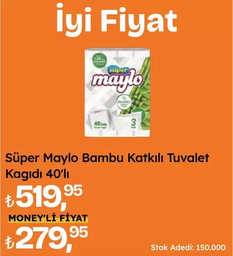 Süper Maylo Bambu Katkılı Tuvalet Kağıdı