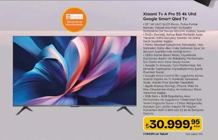 Xiaomi - Tv A Pro 55 4k Uhd Google Smart Qled Tv