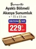 Ayaklı Bölmeli Akasya Sunumluk