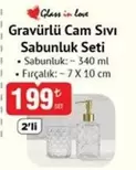 Glass - Gravürlü Cam Sıvı Sabunluk Seti