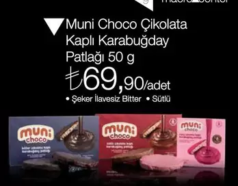 Muni Choco Çikolata Kaplı Karabuğday Patlağı