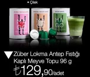 Züber Lokma Antep Fıstığı Kaplı Meyve Topu
