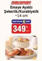Emaye Ayaklı Şekerlik/Kurabiyelik