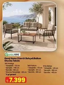 Zümrüt Bahçe&Balkon Oturma Takımı