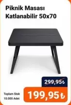Piknik Masası Katlanabilir 50x70