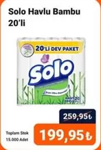 Solo Havlu Bambu 20'li