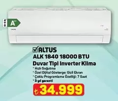 Inverter - ALK 1840 18000 BTU Duvar Tipi  Klima