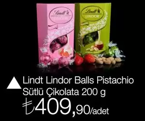 Lindor Balls Pistachio Sütlü Çikolata