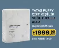 YATAŞ PUFFY ÇİFT KİŞİLİK SOĞUTUCULU ALEZ 160X200X35 S26