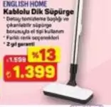 Kablolu Dik Süpürge