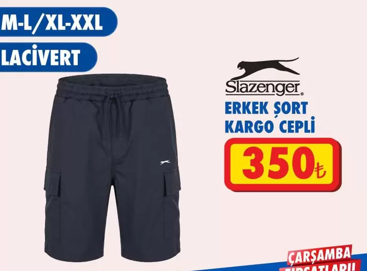 Slazenger - ERKEK ŞORT KARGO CEPLİ