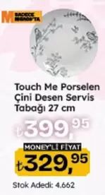 Touch Me Porselen Çini Desen Servis Tabağı