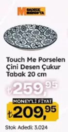 Porselen Çini Desen Çukur Tabak 20 cm