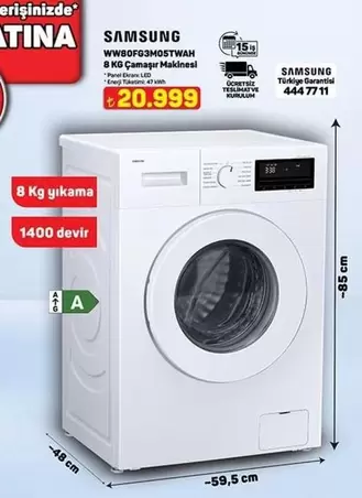 Samsung - Çamaşır Makinesi WW80FG0S0STWAH