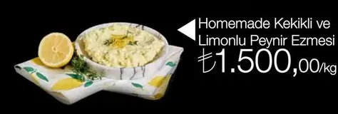 Kekikli ve Limonlu Peynir Ezmesi