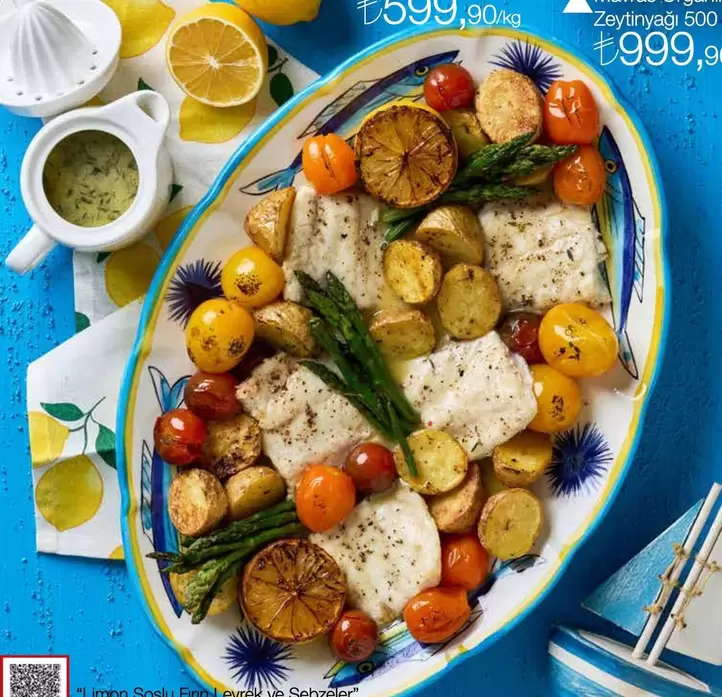 Limon Soslu Balık ve Sebzeler