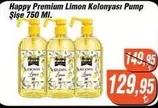 Happy Premium Limon Kolonyası Pump Şişe