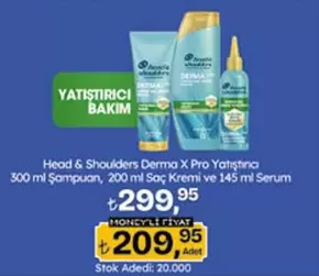 Head & Shoulders - Derma X Pro Yatıştırıcı Bakım 300 ml Şampuan, 200 ml Saç Kremi ve 145 ml Serum