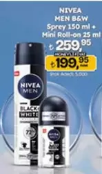 Nivea - MEN B&W Sprey + Mini Roll-on