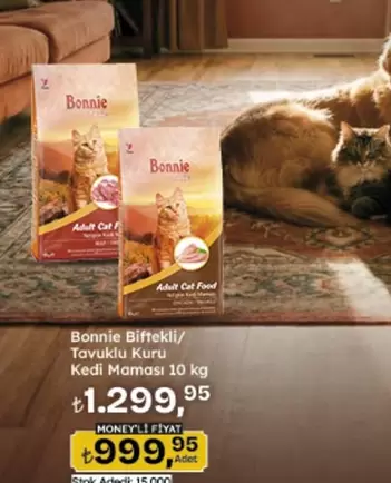 Bonnie Biberli/Tavuklu Kuru Kedi Maması 10 kg