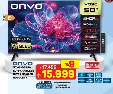 Ok - 50" VQ90F3UA 50" Frameless Ultra HD QLED Google TV