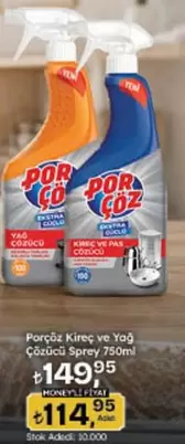 Porçöz Kireç ve Yağ Çözücü Sprey 750ml