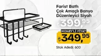 Çok Amaçlı Banyo Düzenleyici Siyah