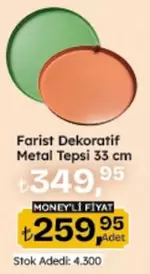 Dekoratif Metal Tepsi 33 cm