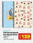 140 Yapraklı Spiralli Sert Kapaklı Defter