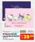Hello Kitty - 15 Yapraklı Spiralli Lisanslı Resim Defteri