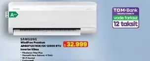 Samsung - WindFree Premium AR60F12C1KW/SK 12000 BTU Inverter Klima